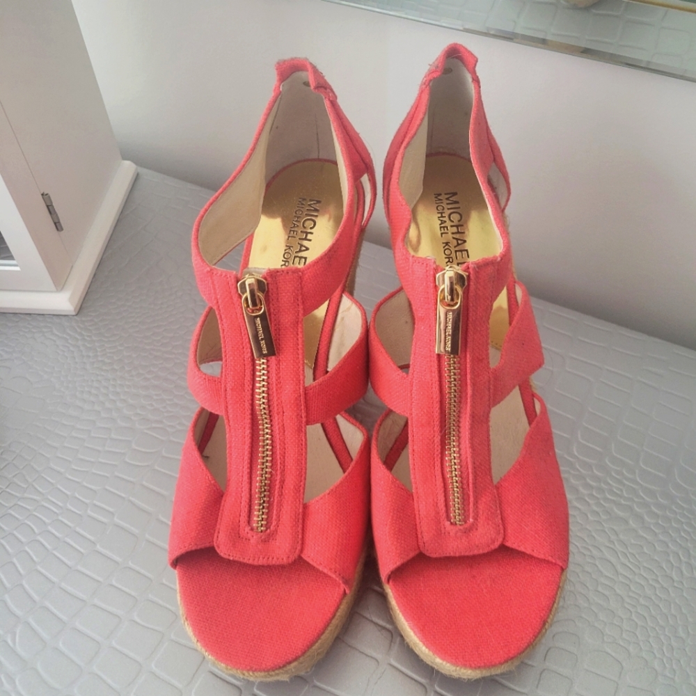 Michael Kors Zip Wedge Sandals